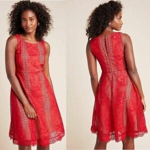 Red Lace Anthropologie Dress